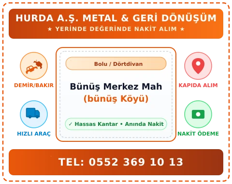 Bolu Dörtdivan Bünüş Merkez Mah (bünüş Köyü) Hurda Alım
