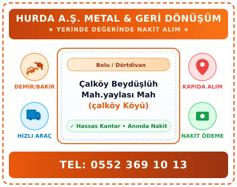 Bolu Dörtdivan Çalköy Beydüşlüh Mah.yaylası Mah (çalköy Köyü) Hurda Alım