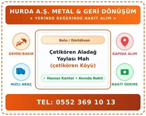 Bolu Dörtdivan Çetikören Aladağ Yaylası Mah (çetikören Köyü) Hurda Alım