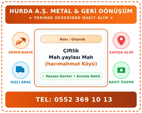 Bolu Göynük Çiftlik Mah.yaylası Mah (hacımahmut Köyü) Hurda Alım