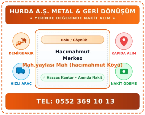 Bolu Göynük Hacımahmut Merkez Mah.yaylası Mah (hacımahmut Köyü) Hurda Alım