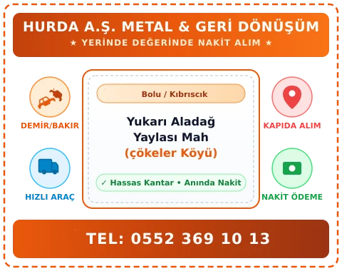 Bolu Kıbrıscık Yukarı Aladağ Yaylası Mah (çökeler Köyü) Hurda Alım