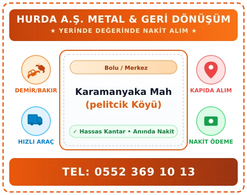 Bolu Merkez Karamanyaka Mah (pelitcik Köyü) Hurda Alım