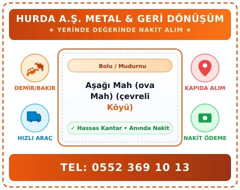 Bolu Mudurnu Aşağı Mah (ova Mah) (çevreli Köyü) Hurda Alım