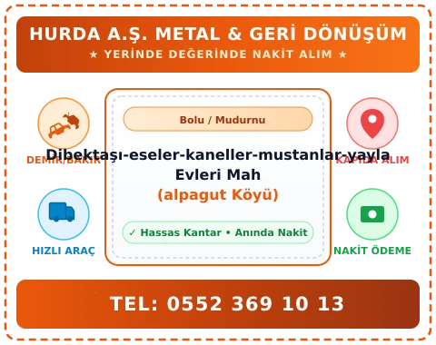 Bolu Mudurnu Dibektaşı-eseler-kaneller-mustanlar-yayla Evleri Mah (alpagut Köyü) Hurda Alım