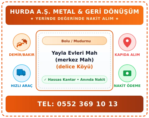 Bolu Mudurnu Yayla Evleri Mah (merkez Mah) (delice Köyü) Hurda Alım