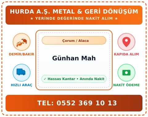 Çorum Alaca Günhan Mah Hurda Alım