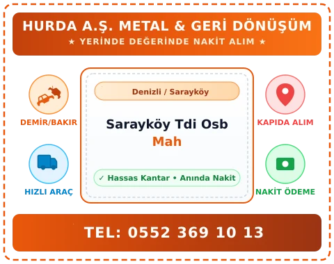 Denizli Sarayköy Sarayköy Tdi Osb Mah Hurda Alım