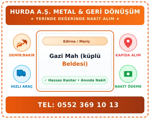 Edirne Meriç Gazi Mah (küplü Beldesi) Hurda Alım