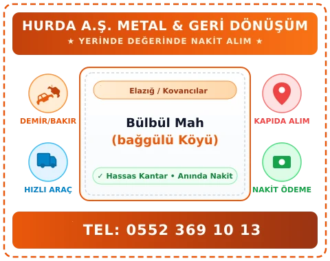 Elazığ Kovancılar Bülbül Mah (bağgülü Köyü) Hurda Alım