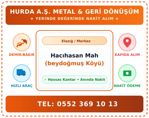 Elazığ Merkez Hacıhasan Mah (beydoğmuş Köyü) Hurda Alım