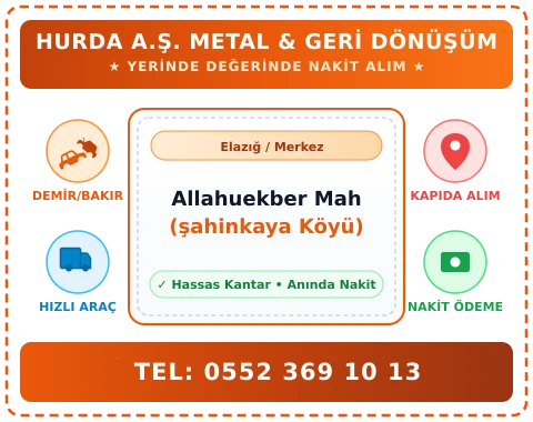 Elazığ Merkez Allahuekber Mah (şahinkaya Köyü) Hurda Alım