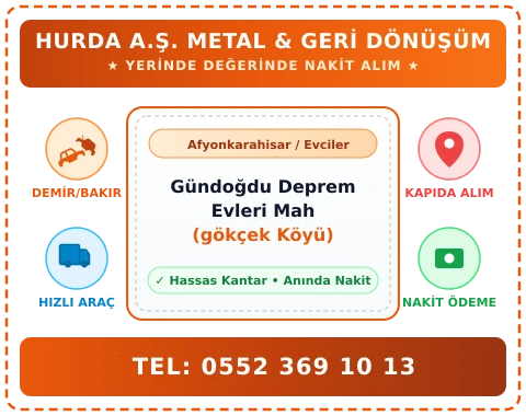 Afyonkarahisar Evciler Gündoğdu Deprem Evleri Mah (gökçek Köyü) Hurda Alım