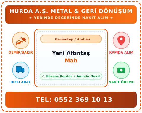 Gaziantep Araban Yeni Altıntaş Mah Hurda Alım