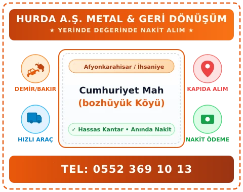 Afyonkarahisar İhsaniye Cumhuriyet Mah (bozhüyük Köyü) Hurda Alım