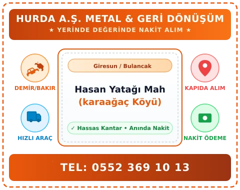 Giresun Bulancak Hasan Yatağı Mah (karaağaç Köyü) Hurda Alım