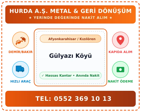 Afyonkarahisar Kızılören Gülyazı Köyü Hurda Alım