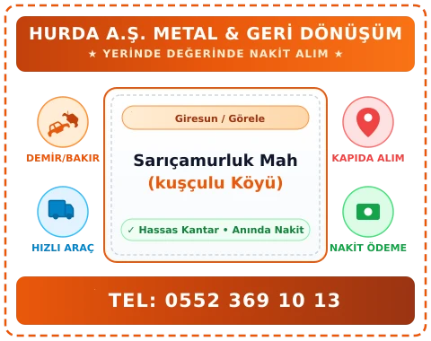 Giresun Görele Sarıçamurluk Mah (kuşçulu Köyü) Hurda Alım