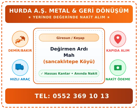 Giresun Keşap Değirmen Ardı Mah (sancaklıtepe Köyü) Hurda Alım