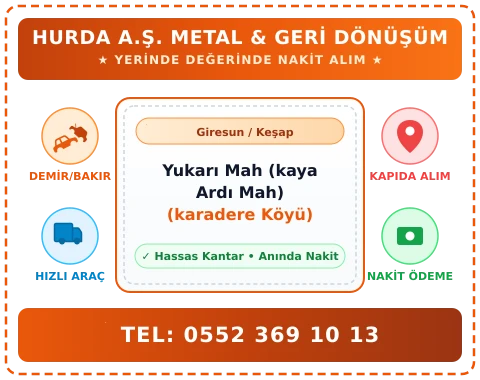 Giresun Keşap Yukarı Mah (kaya Ardı Mah) (karadere Köyü) Hurda Alım