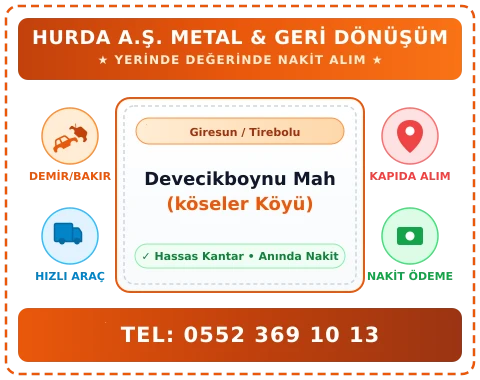 Giresun Tirebolu Devecikboynu Mah (köseler Köyü) Hurda Alım