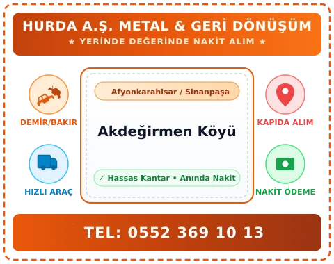 Afyonkarahisar Sinanpaşa Akdeğirmen Köyü Hurda Alım