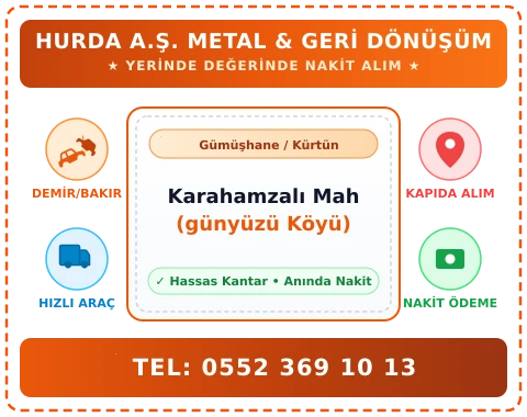 Gümüşhane Kürtün Karahamzalı Mah (günyüzü Köyü) Hurda Alım