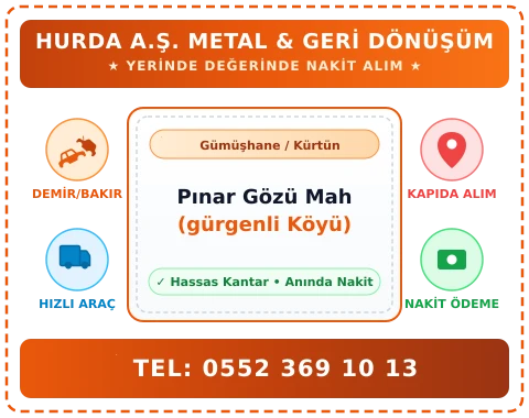 Gümüşhane Kürtün Pınar Gözü Mah (gürgenli Köyü) Hurda Alım