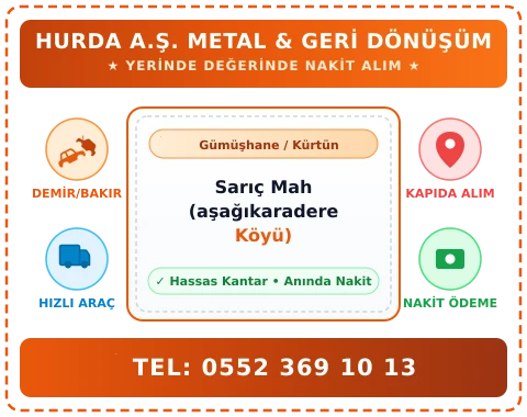 Gümüşhane Kürtün Sarıç Mah (aşağıkaradere Köyü) Hurda Alım