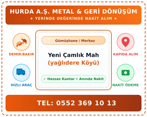 Gümüşhane Merkez Yeni Çamlık Mah (yağlıdere Köyü) Hurda Alım