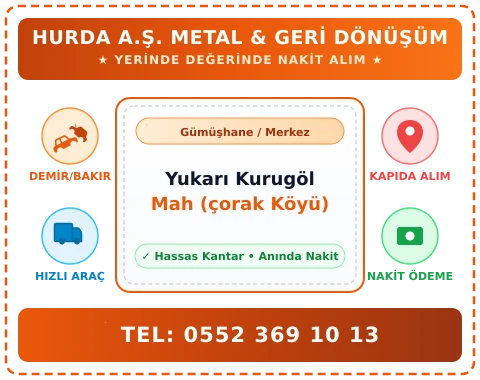 Gümüşhane Merkez Yukarı Kurugöl Mah (çorak Köyü) Hurda Alım