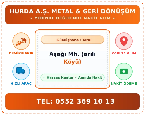 Gümüşhane Torul Aşağı Mh. (arılı Köyü) Hurda Alım
