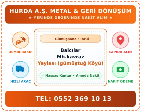 Gümüşhane Torul Balcılar Mh.kavraz Yaylası (gümüştuğ Köyü) Hurda Alım
