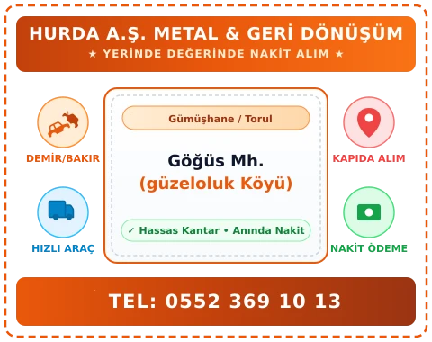 Gümüşhane Torul Göğüs Mh. (güzeloluk Köyü) Hurda Alım