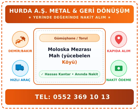 Gümüşhane Torul Moloska Mezrası Mah (yücebelen Köyü) Hurda Alım