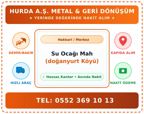 Hakkari Merkez Su Ocağı Mah (doğanyurt Köyü) Hurda Alım