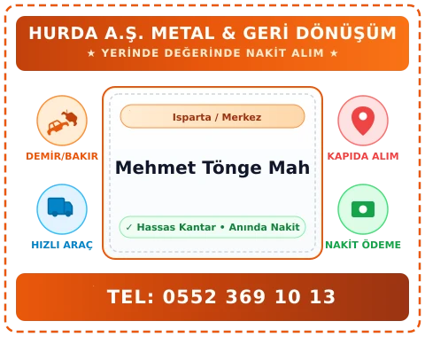 Isparta Merkez Mehmet Tönge Mah Hurda Alım