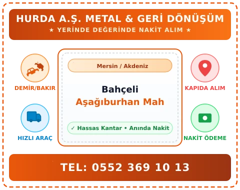 Mersin Akdeniz Bahçeli Aşağıburhan Mah Hurda Alım