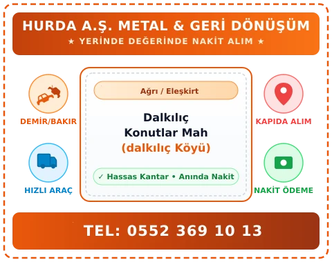 Ağrı Eleşkirt Dalkılıç Konutlar Mah (dalkılıç Köyü) Hurda Alım