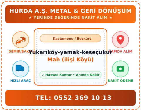Kastamonu Bozkurt Yukarıköy-yamak-keseçukur Mah (ilişi Köyü) Hurda Alım