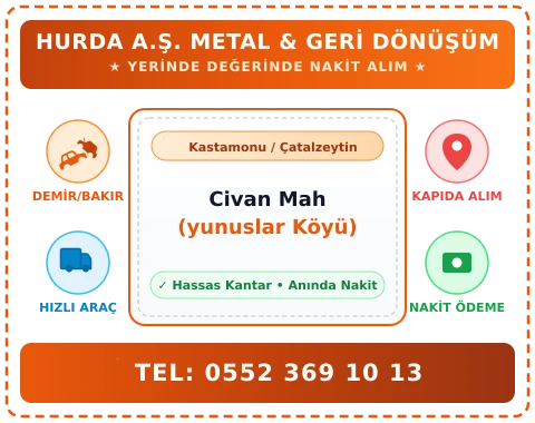 Kastamonu Çatalzeytin Civan Mah (yunuslar Köyü) Hurda Alım
