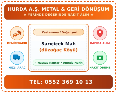 Kastamonu Doğanyurt Sarıçiçek Mah (düzağaç Köyü) Hurda Alım