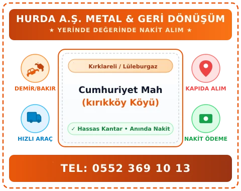 Kırklareli Lüleburgaz Cumhuriyet Mah (kırıkköy Köyü) Hurda Alım