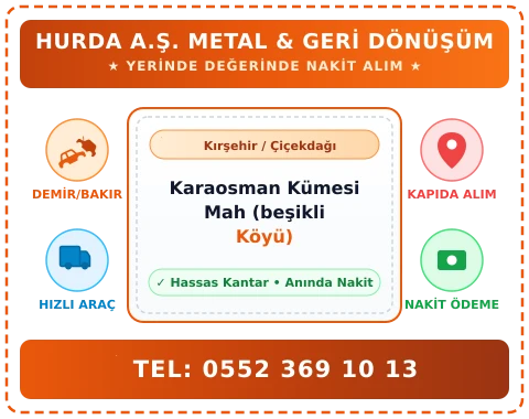 Kırşehir Çiçekdağı Karaosman Kümesi Mah (beşikli Köyü) Hurda Alım