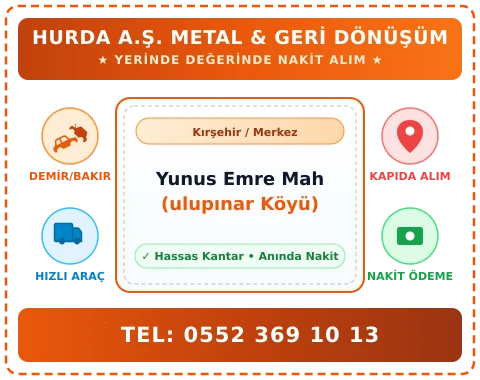 Kırşehir Merkez Yunus Emre Mah (ulupınar Köyü) Hurda Alım