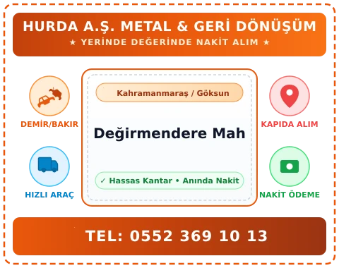 Kahramanmaraş Göksun Değirmendere Mah Hurda Alım