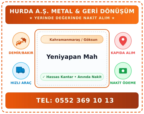 Kahramanmaraş Göksun Yeniyapan Mah Hurda Alım
