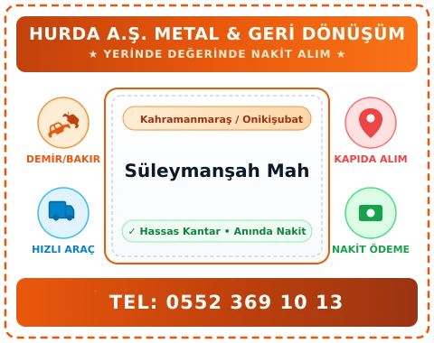 Kahramanmaraş Onikişubat Süleymanşah Mah Hurda Alım