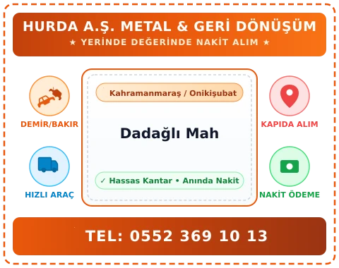 Kahramanmaraş Onikişubat Dadağlı Mah Hurda Alım