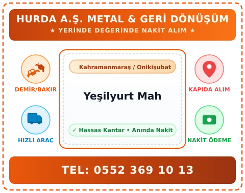 Kahramanmaraş Onikişubat Yeşilyurt Mah Hurda Alım
